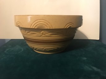 232 - Antique Molded Yelloware Large Bowl