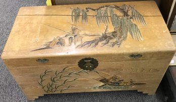 95 - Mid Century Camphor Chest Asian Motif