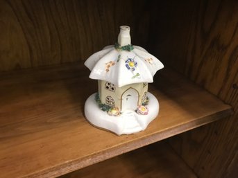 95 - English Porcelain Incense Burner, Cottage Form