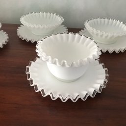 49 - Fenton Silvercrest Bowls With Underplates