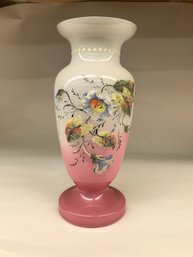 306 - Pink And White Coralene Vase