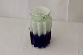 42-Fluted Art Glass Vase