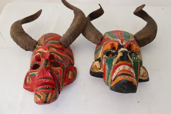 62 Two Decorative Ceramony Masks