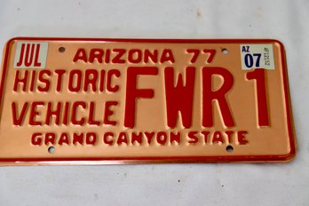 70. Arizona License Plate, Historic Vehicle