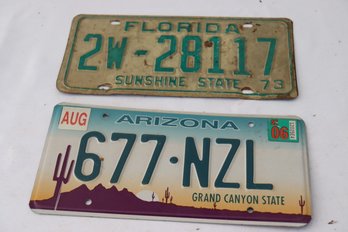 72. Lot Of 2 License Plates