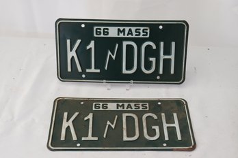 75. 1966 Pair Massachusetts License Plates RADIO