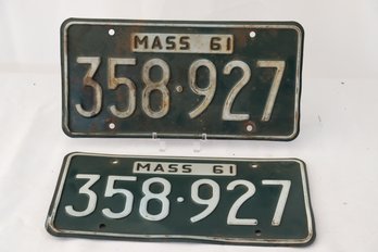 76.  1961 Massachusetts License Plates