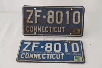 79.  Matched Pair CT License Plates