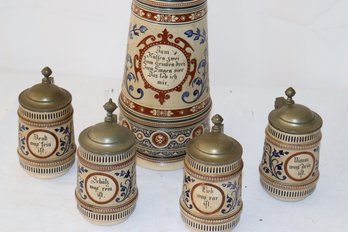 81-five German Steins Drinking Set