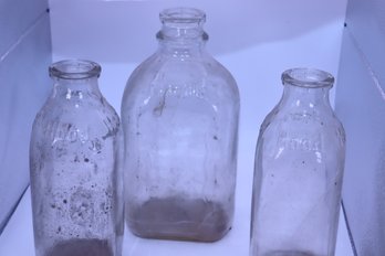 128. 3 Hood Milk Bottles