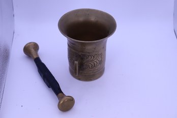 136. Brass Mortar And Pestle