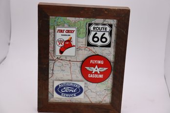 159- Framed Road Map With Decals