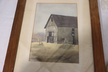 247. Signed Watercolor Of Barn