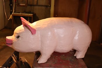 76- Awesome Wooden Pig Freshly Painted