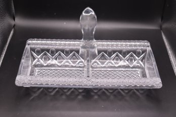 108- Cape Cod Glass Handled Relish  Dish