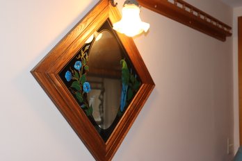 13 - Oak Mirror With Light