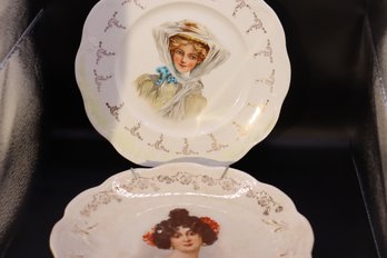 19 - Pair Gibson Girl Style Plates C1900