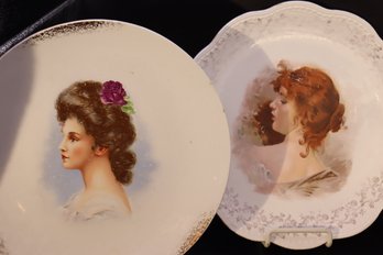 21 - Pair Porcelain Portrait Plates C1900