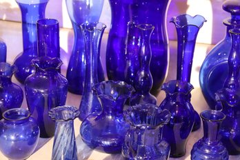 28 - Large Lot Of Cobalt Glass