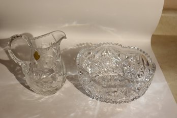 41 - Two Pieces Cut Glass