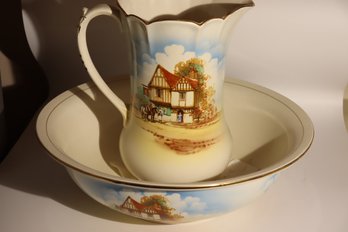 54 - Pitcher And Bowl Cottage Scene