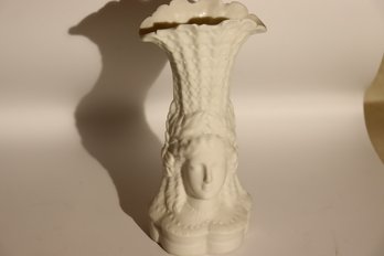 59 - Antique Parian Vase Woman Head