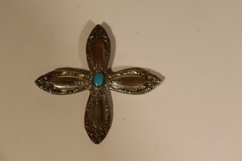 74 - Towle Sterling Pendant With Turquoise