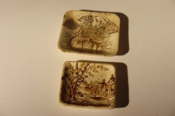 89 - Two Antique Brown Transfer Staffordshire Pieces