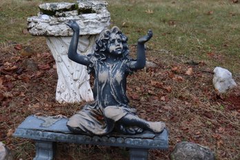 142 Garden Decoration Lady On Bench