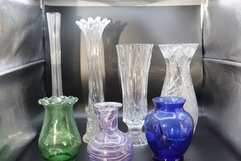 374 Glass Vase Lot Purple Swirl