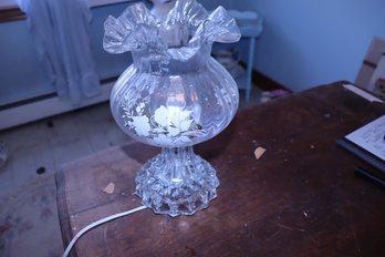 408 Glass Lamp With Floral Decoration