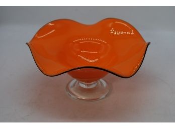 Orange Ruffled Edge Bowl-18