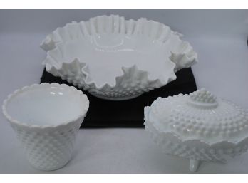 27-hobnail Milk Glass Lot