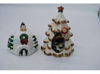 Lot Of 2 Napco Santa Tree Scenic-6