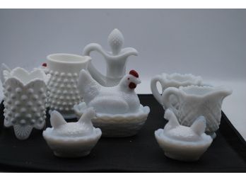 Lot Of Miniature Milk Glass-205