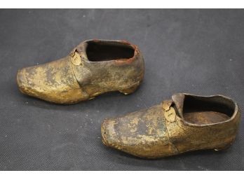 Antique Leather Bronzed Childs Shoes-45