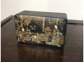 Antique Asian Paper Mache Box 34