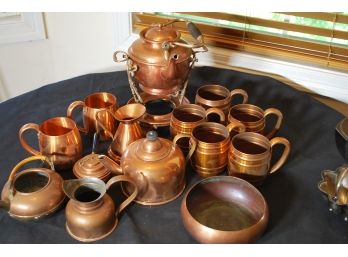 Large 14 Piece Lot Of Copper Items-132