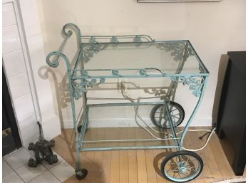 Vintage Iron And Glass Tea Cart 1