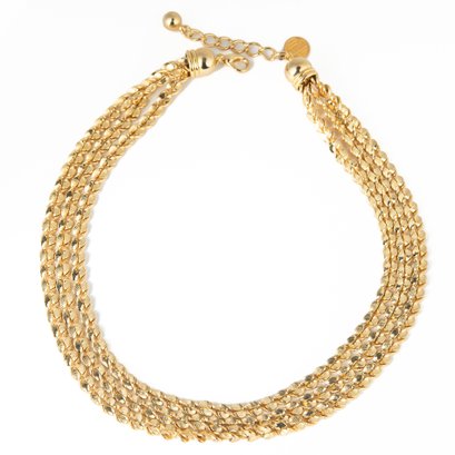 Vintage 3 Strand Anne Klein Gold Tone Necklace