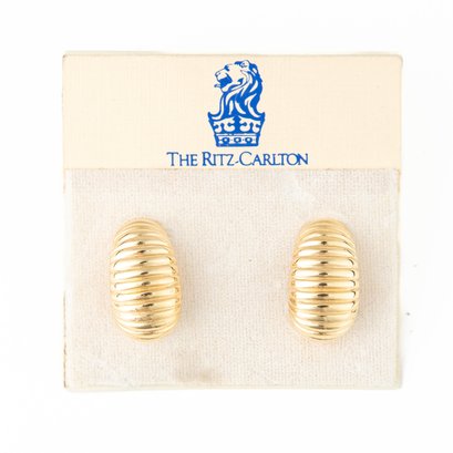 The Ritz Carlton Gold Tone Clip On Earrings