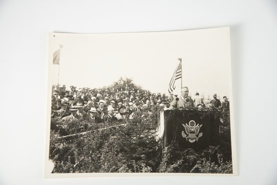 Photo Of Franklin Roosevelt Addressing A Crowd With Edward Schreiberling & Centennial Page Ephemera