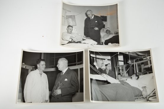 1940'S American Legion Edward Scheiberling Visiting Veterans In Hospital After WWII Photos