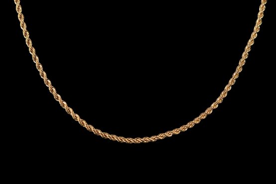 Vintage Monet Gold Tone Rope Chain Necklace