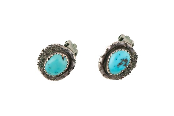 Vintage Turquoise? Clip On Earrings