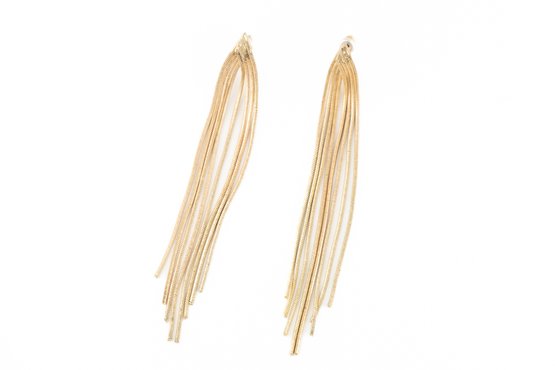 Delicate Gold Tone Tassel Earrings