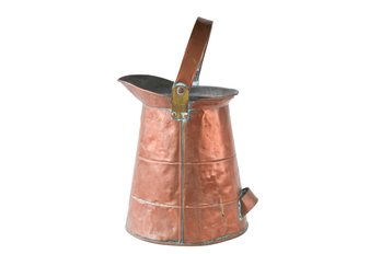 Antique Solid Copper Hammered Coal Bucket