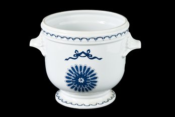Vintage Porcelain De Paris France White & Blue Ming Blue Floral Planter France
