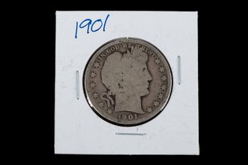 1901 Barber Half Dollar Coin SKU 45