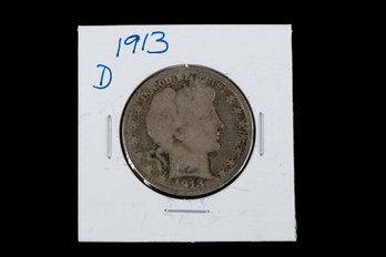 1913 D Barber Half Dollar Coin SKU 52